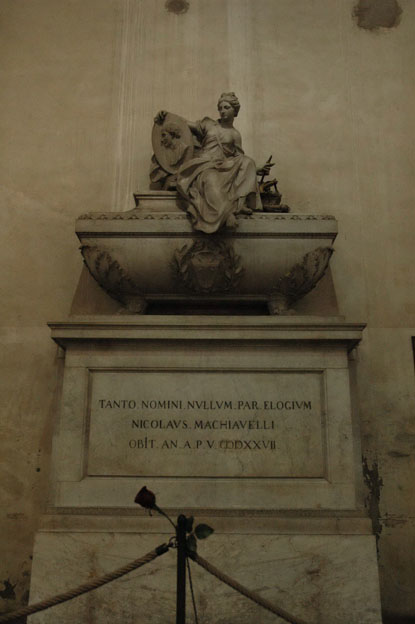 The grave of Niccolo Machiavelli at Santa Croce.  Florence, Italy.